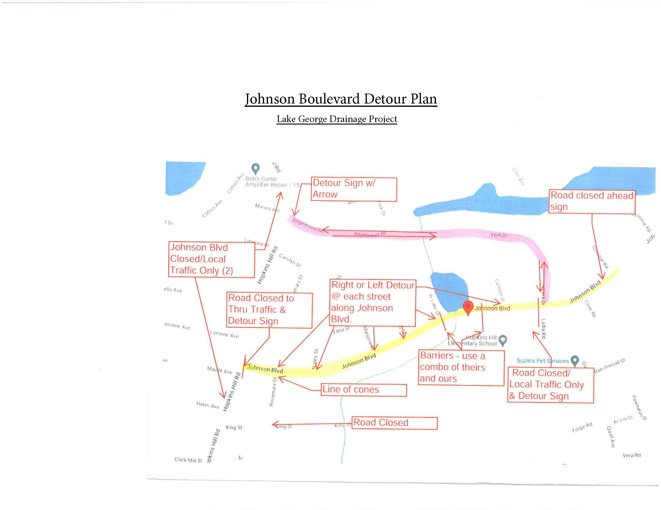 Johnson Boulevard Road Detour Coventry